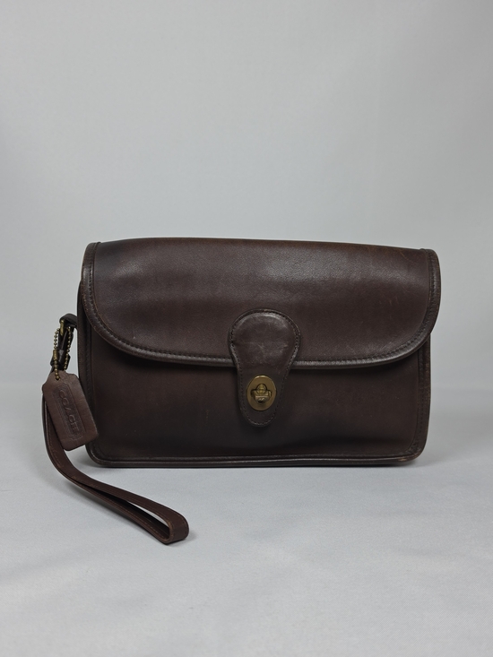 Coach Other - COACH Vintage Brown Leather Men’s Turnlock Clutch Wristlet Bag 9971 USA M OS